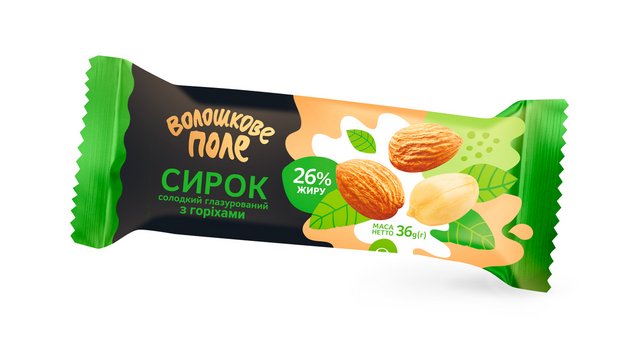 Сирок глазурований ВОЛОШКОВЕ ПОЛЕ з горіхами 26%, 36г